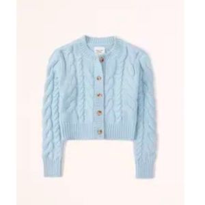 ABERCROMBIE CABLE CREW CARDIGAN SIZE SMALL LIGHT BLUE